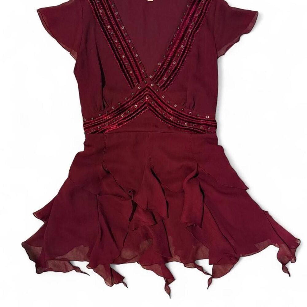 7Seven Vintage Burgundy Beaded Y2K top/dress